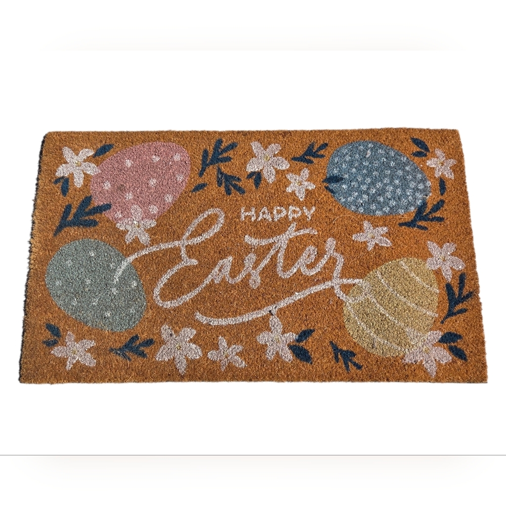 Happy Easter Multicolor Coir Doormat Pastel Easter Eggs‎